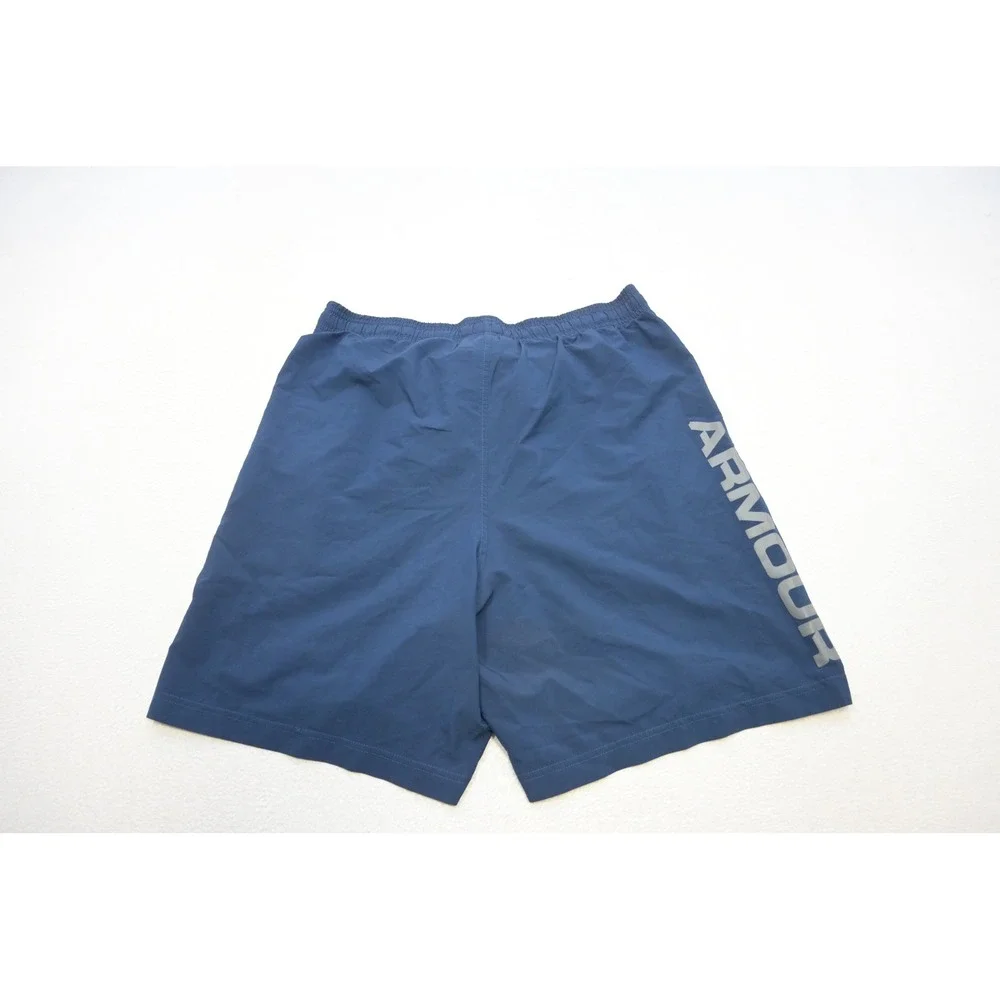 Under Armour HeatGear Athletic Shorts Mens Large Blue Good Graphic Loose‎ Fit